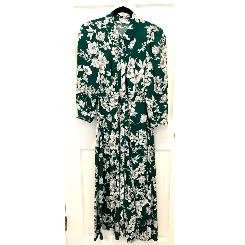 Zara floral print midi dress XS